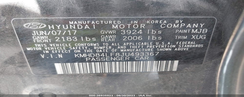 KMHD84LF8JU493367 2018 HYUNDAI ELANTRA photo no. 9