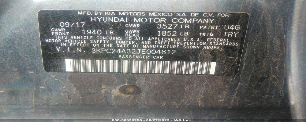 3KPC24A32JE004812 2018 HYUNDAI ACCENT photo no. 9