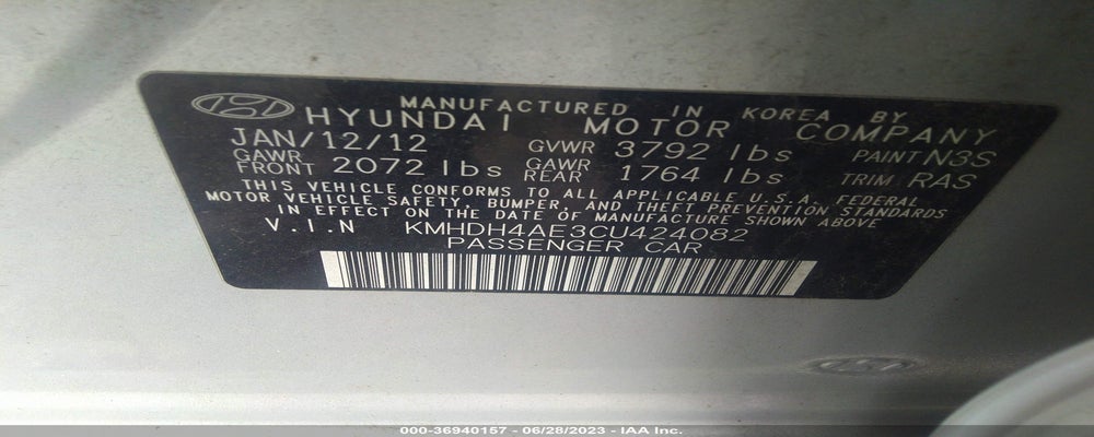 KMHDH4AE3CU424082 2012 HYUNDAI ELANTRA photo no. 9