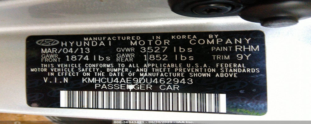 KMHCU4AE9DU462943 2013 HYUNDAI ACCENT photo no. 9