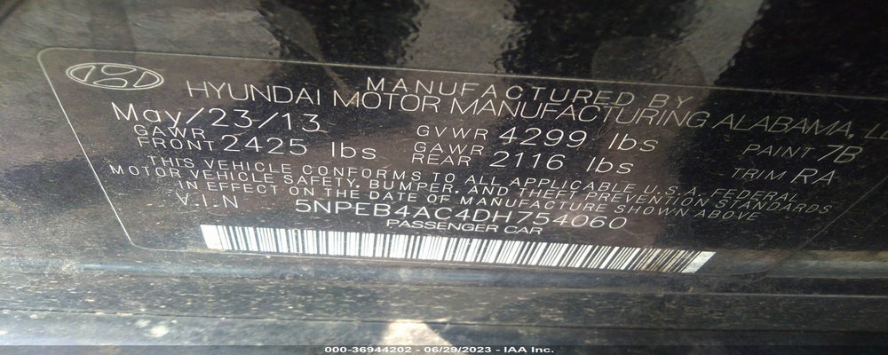 5NPEB4AC4DH754060 2013 HYUNDAI SONATA photo no. 9