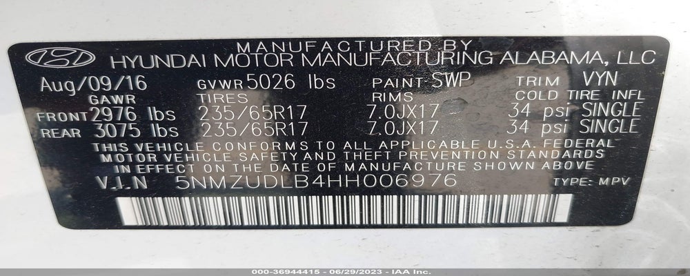 5NMZUDLB4HH006976 2017 HYUNDAI SANTA FE SPORT photo no. 9