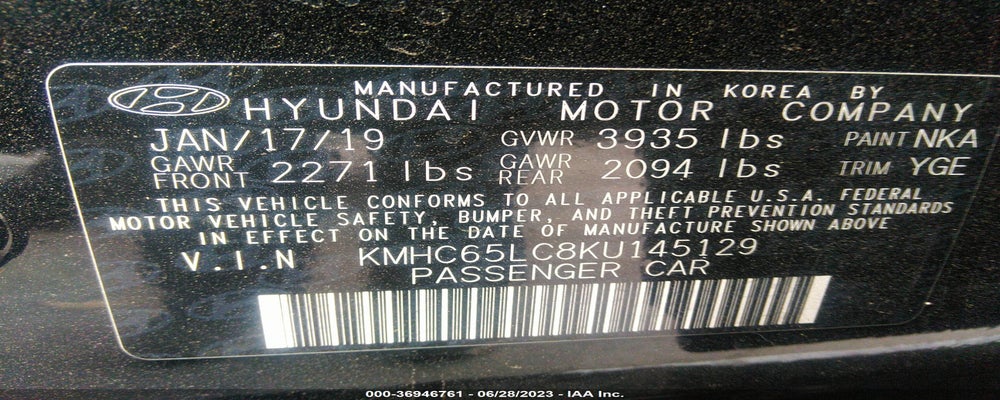 KMHC65LC8KU145129 2019 HYUNDAI IONIQ HYBRID photo no. 9