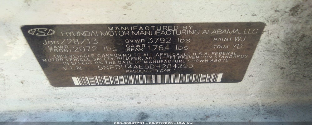 5NPDH4AE5DH284293 2013 HYUNDAI ELANTRA photo no. 9
