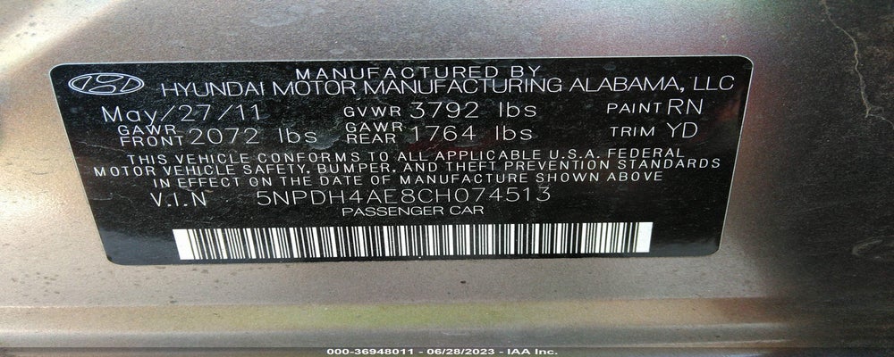 5NPDH4AE8CH047451 2012 HYUNDAI ELANTRA photo no. 9