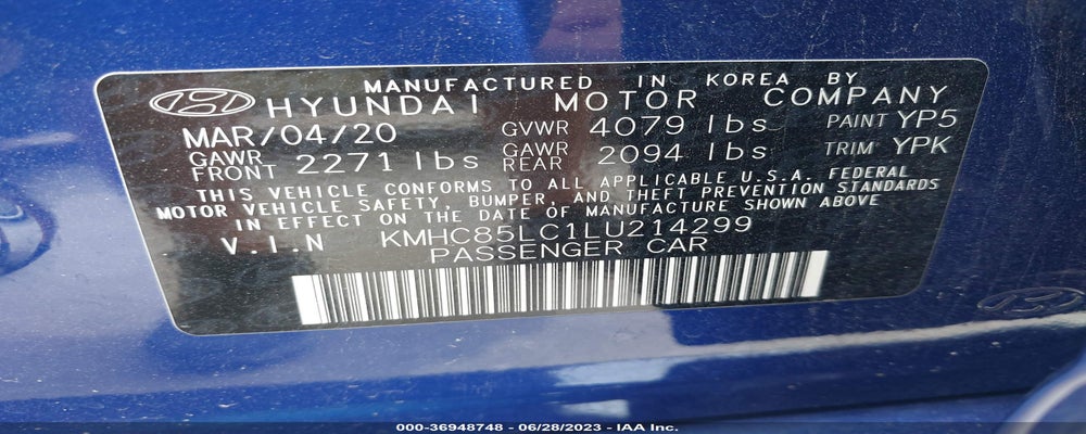 KMHC85LC1LU214299 2020 HYUNDAI IONIQ HYBRID photo no. 9