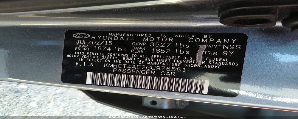 KMHCT4AE2GU976561 2016 HYUNDAI ACCENT photo no. 9