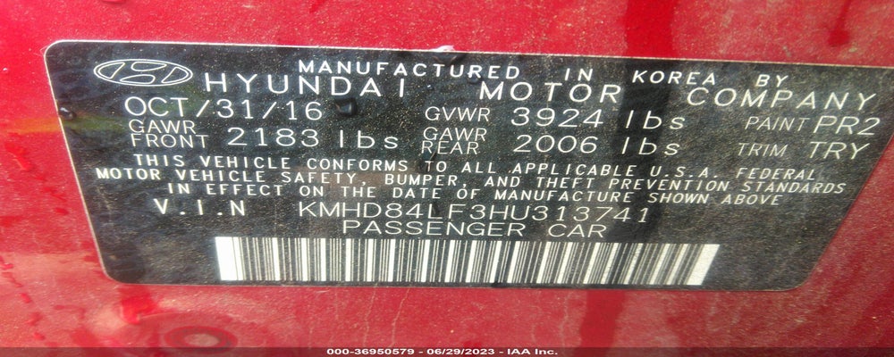 KMHD84LF3HU313741 2017 HYUNDAI ELANTRA photo no. 9