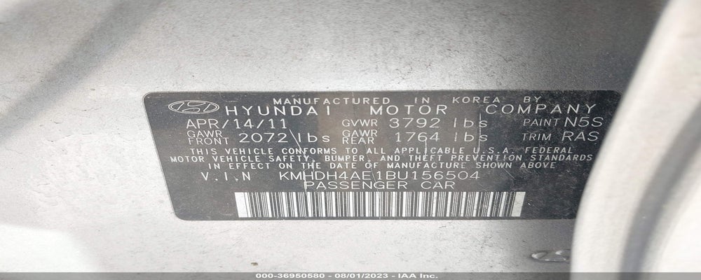 KMHDH4AE1BU156504 2011 HYUNDAI ELANTRA photo no. 9