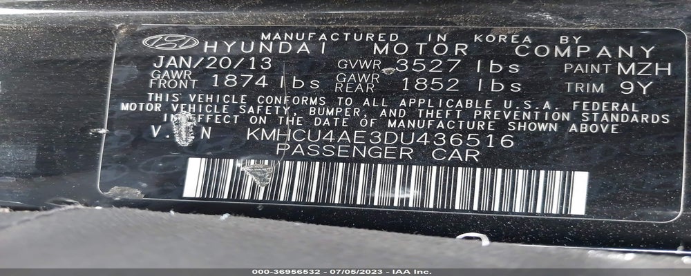 KMHCU4AE3DU436516 2013 HYUNDAI ACCENT photo no. 9
