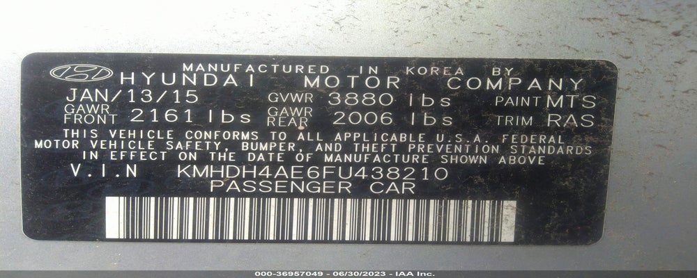KMHDH4AE6FU438210 2015 HYUNDAI ELANTRA photo no. 9