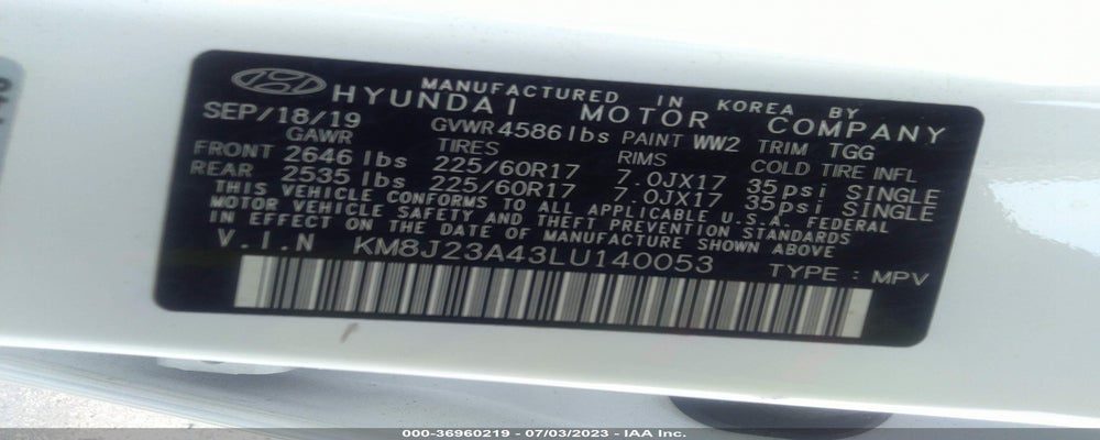 KM8J23A43LU140053 2020 HYUNDAI TUCSON photo no. 9