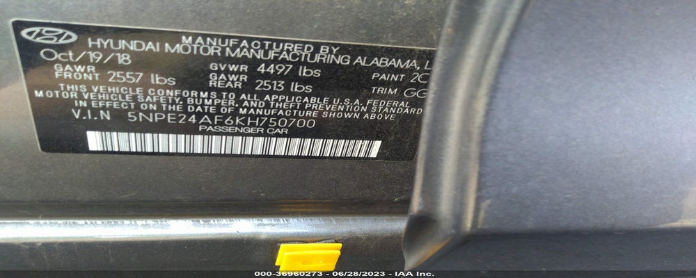 5NPE24AF6KH750700 2019 HYUNDAI SONATA photo no. 9