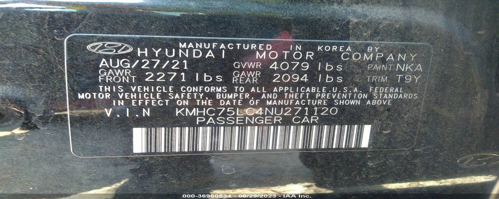 KMHC75LC4NU271120 2022 HYUNDAI IONIQ photo no. 9