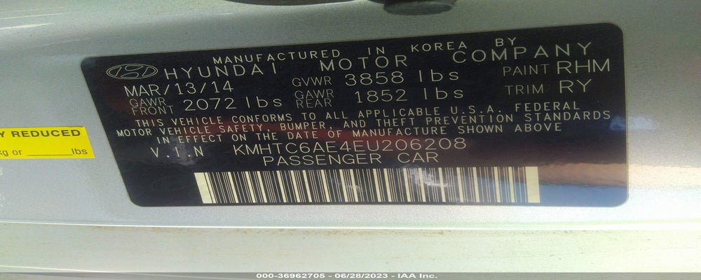 KMHTC6AE4EU206208 2014 HYUNDAI VELOSTER photo no. 9