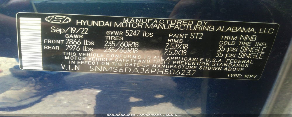 5NMS6DAJ6PH506237 2023 HYUNDAI SANTA FE photo no. 9