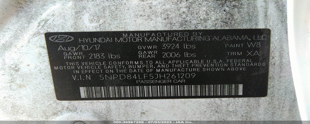 5NPD84LF5JH261209 2018 HYUNDAI ELANTRA photo no. 9