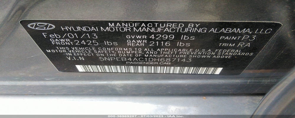 5NPEB4AC1DH687143 2013 HYUNDAI SONATA photo no. 9