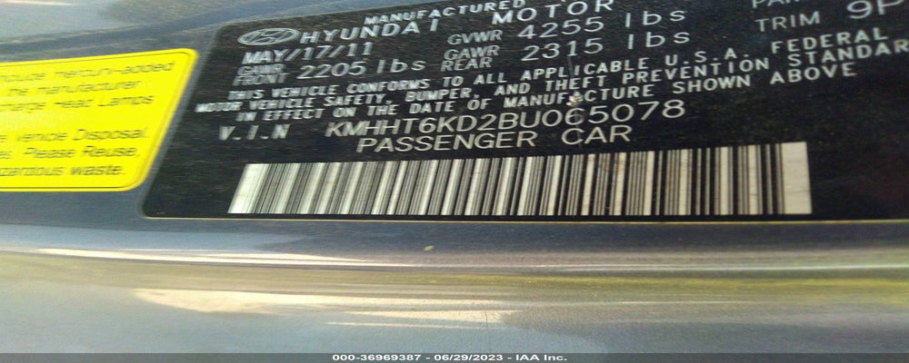 KMHHT6KD2BU065078 2011 HYUNDAI GENESIS COUPE photo no. 9