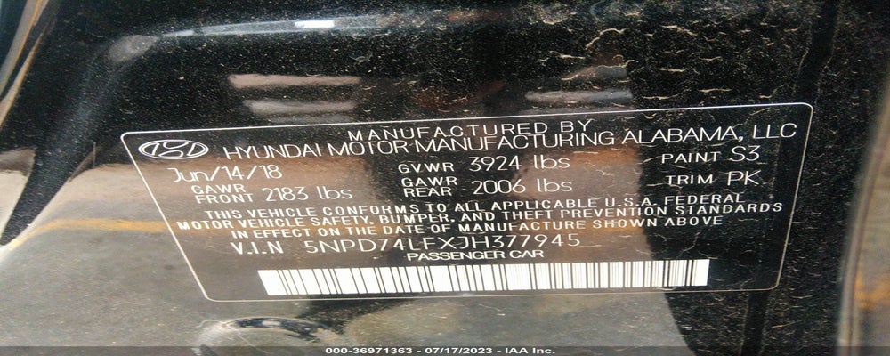 5NPD74LFXJH377945 2018 HYUNDAI ELANTRA photo no. 9