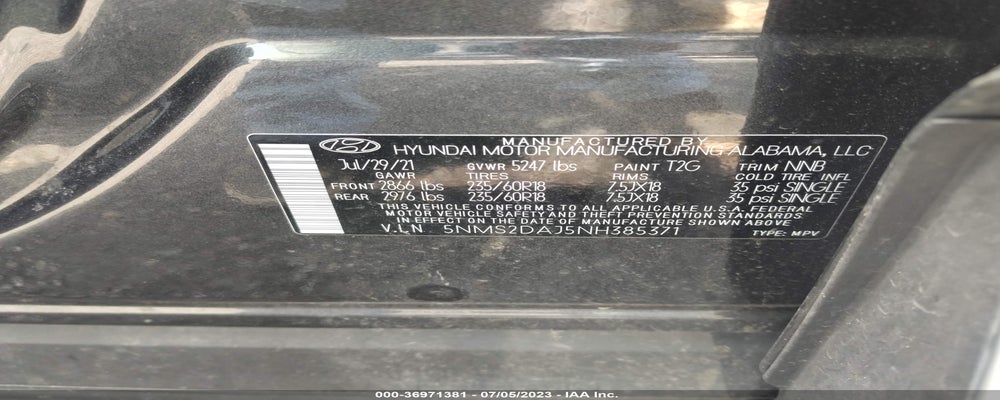 5NMS2DAJ5NH385371 2022 HYUNDAI SANTA FE photo no. 9