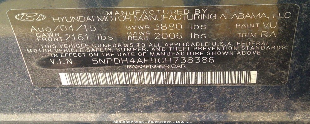 5NPDH4AE9GH738386 2016 HYUNDAI ELANTRA photo no. 9