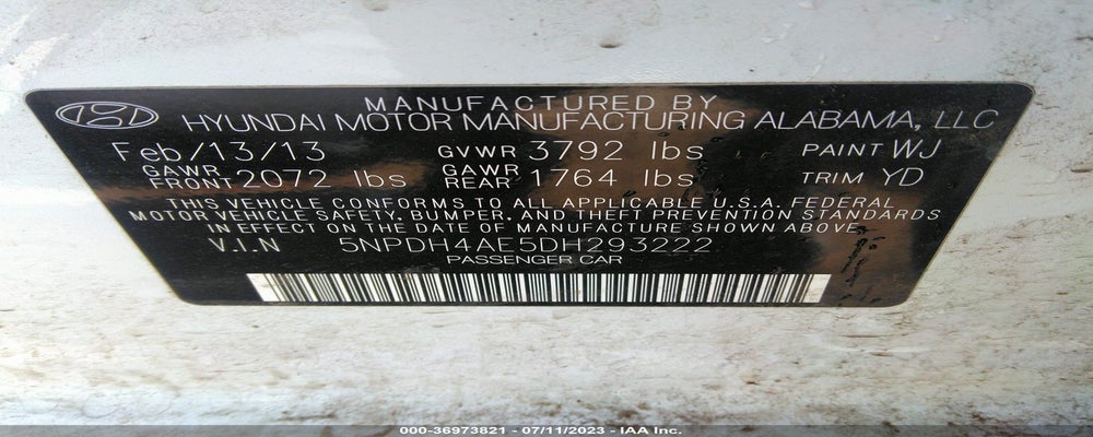 5NPDH4AE5DH293222 2013 HYUNDAI ELANTRA photo no. 9