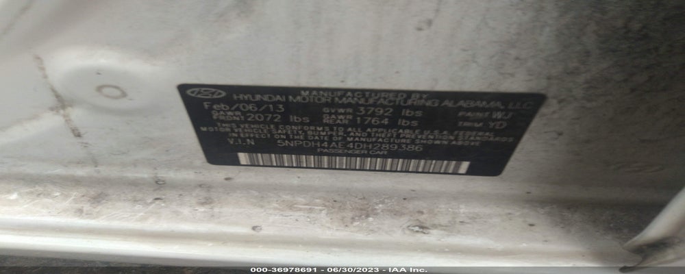 5NPDH4AE4DH289386 2013 HYUNDAI ELANTRA photo no. 9