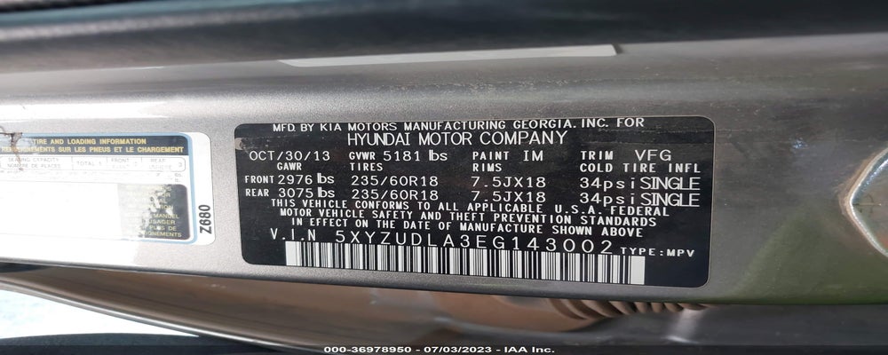 5XYZUDLA3EG143002 2014 HYUNDAI SANTA FE SPORT photo no. 9