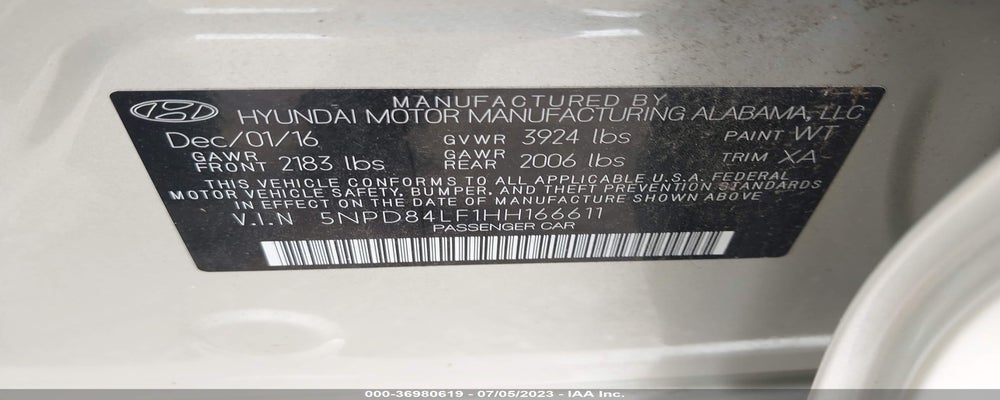 5NPD84LF1HH166611 2017 HYUNDAI ELANTRA photo no. 9