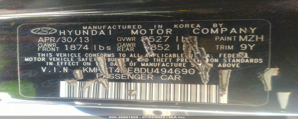 KMHCT4AE8DU494690 2013 HYUNDAI ACCENT photo no. 9