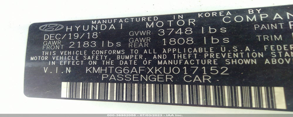KMHTG6AFXKU017152 2019 HYUNDAI VELOSTER photo no. 9