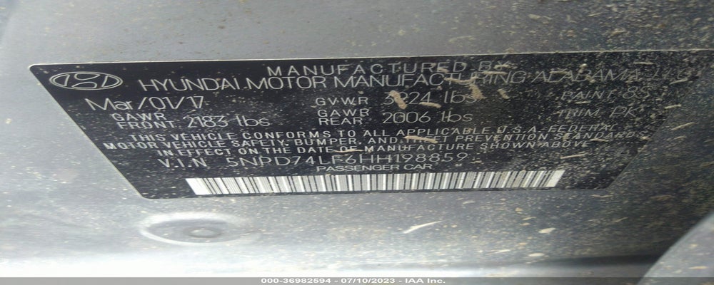 5NPD74LF6HH198859 2017 HYUNDAI ELANTRA photo no. 9
