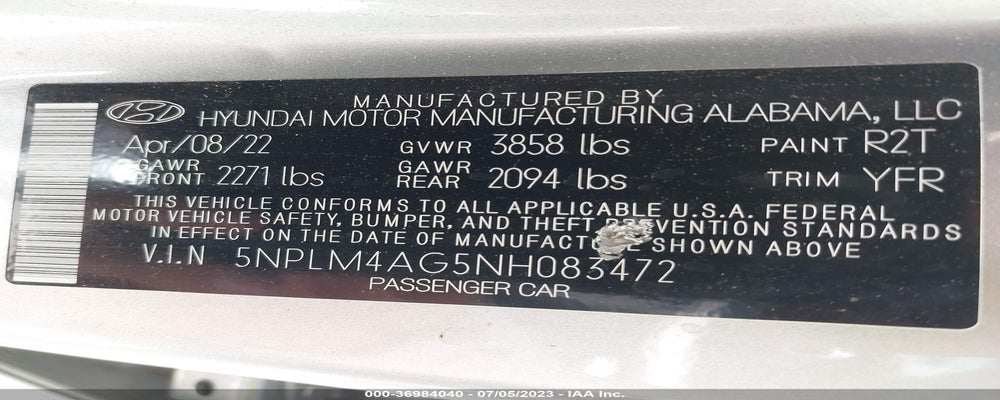 5NPLM4AG5NH083472 2022 HYUNDAI ELANTRA photo no. 9