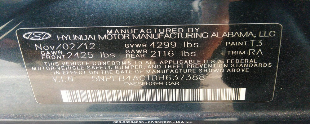 5NPEB4AC1DH637388 2013 HYUNDAI SONATA photo no. 9