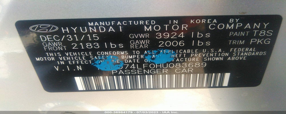 KMHD74LF0HU083689 2017 HYUNDAI ELANTRA photo no. 9