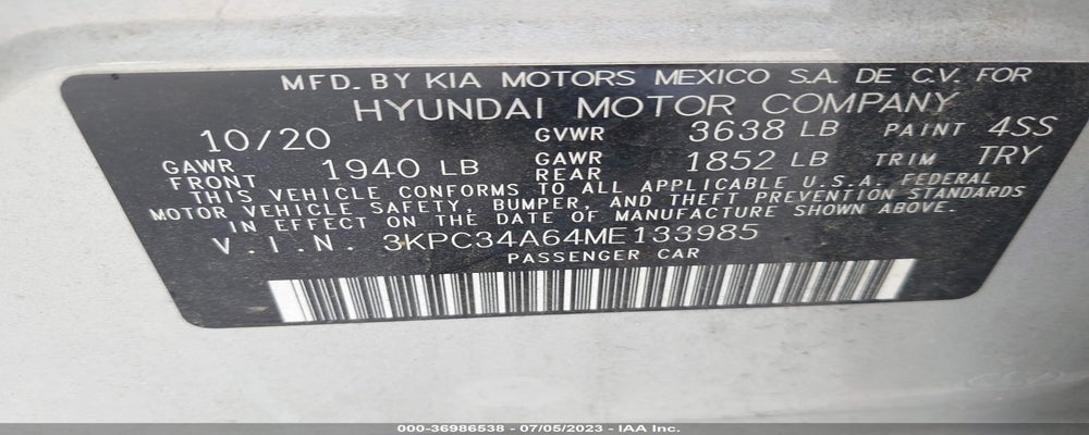 3KPC34A64ME133985 2021 HYUNDAI ACCENT photo no. 9