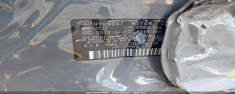 KMHL14JC1NA216818 2022 HYUNDAI SONATA photo no. 9