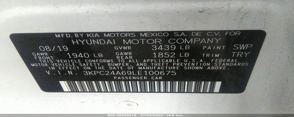 3KPC24A69LE100675 2020 HYUNDAI ACCENT photo no. 9