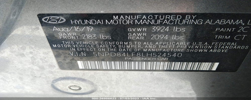 5NPD84LF8LH524540 2020 HYUNDAI ELANTRA photo no. 9