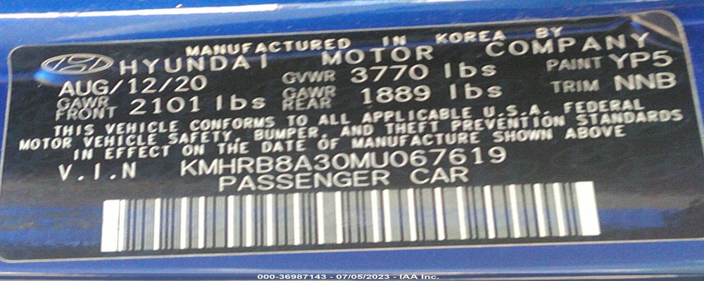 KMHRB8A30MU067619 2021 HYUNDAI VENUE photo no. 9