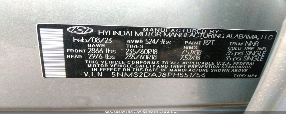 5NMS2DAJ8PH551756 2023 HYUNDAI SANTA FE photo no. 9