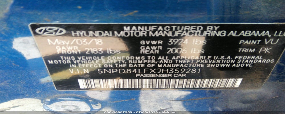 5NPD84LFXJH359281 2018 HYUNDAI ELANTRA photo no. 9