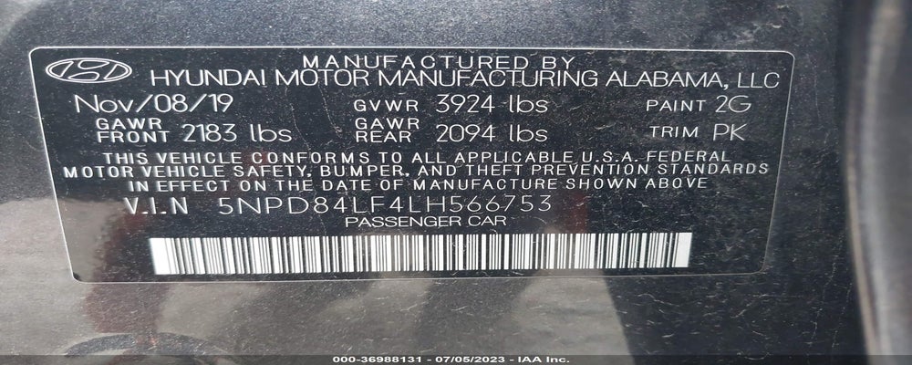 5NPD84LF4LH566753 2020 HYUNDAI ELANTRA photo no. 9