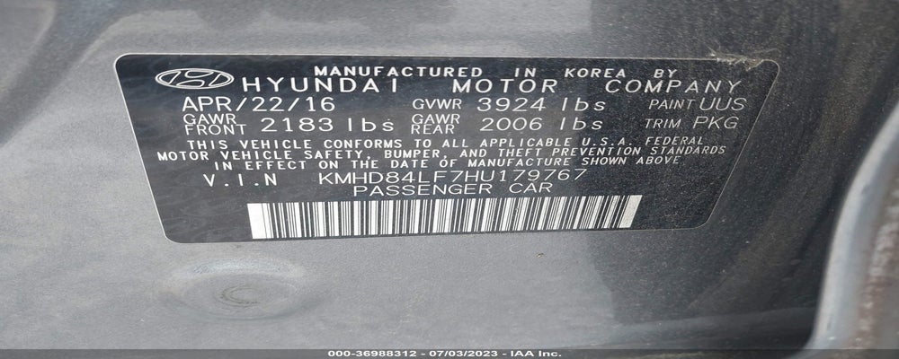 KMHD84LF7HU179767 2017 HYUNDAI ELANTRA photo no. 9
