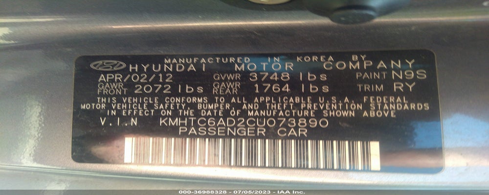 KMHTC6AD2CU073890 2012 HYUNDAI VELOSTER photo no. 9