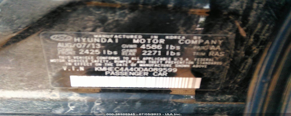 KMHEC4A40DA089599 2013 HYUNDAI SONATA HYBRID photo no. 9