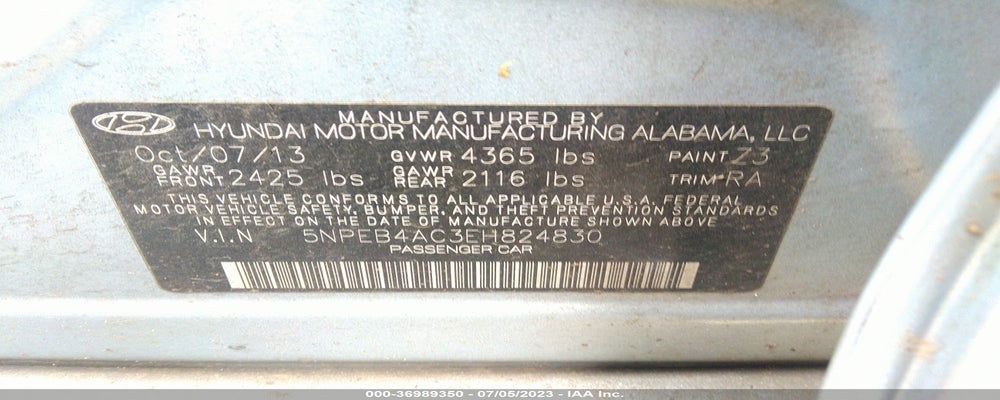 5NPEB4AC3EH824830 2014 HYUNDAI SONATA photo no. 9