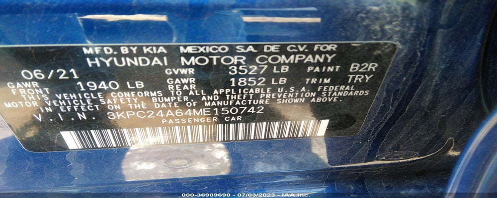 3KPC24A64ME150742 2021 HYUNDAI ACCENT photo no. 9