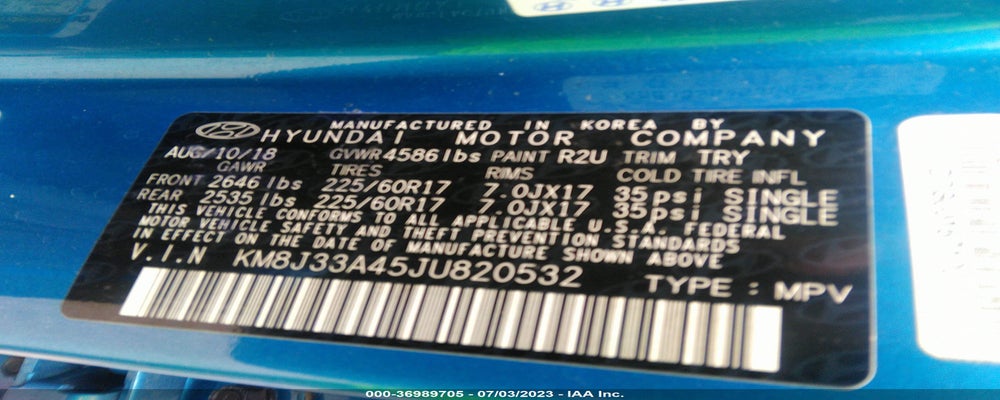 KM8J33A45JU820532 2018 HYUNDAI TUCSON photo no. 9